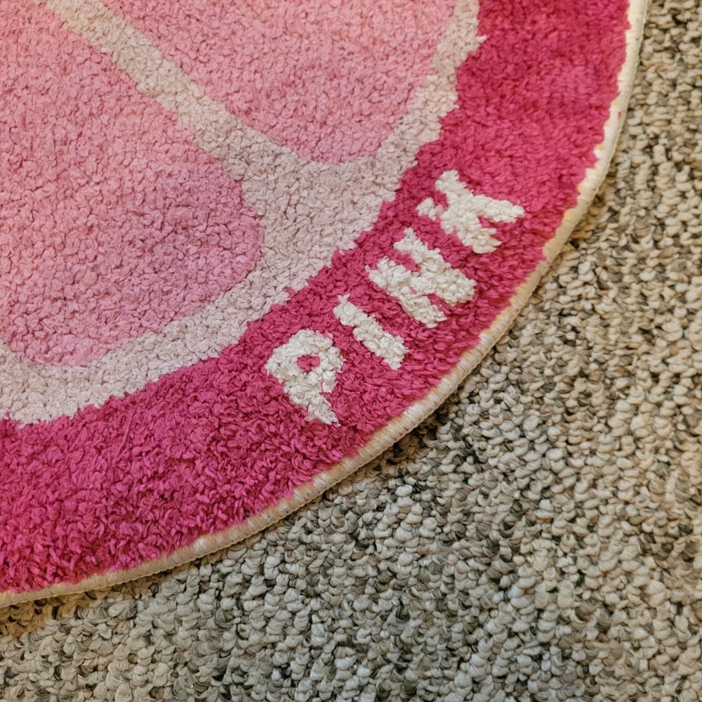 Pink Half-Circle Bath Mat
